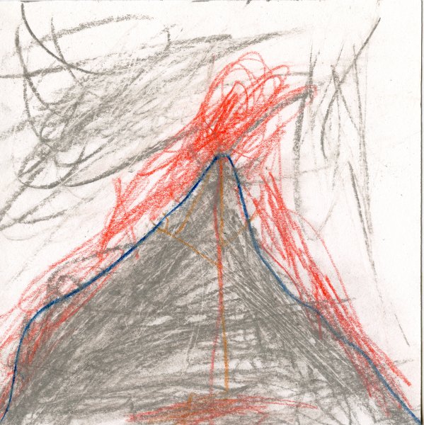 Извержение вулкана для срисовки