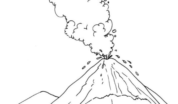 Вулкан Везувий нарисовать