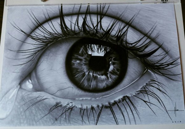 Гиперреалистичный глаз карандашом