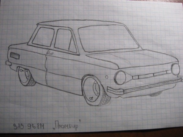 ВАЗ 2106 рисунок спереди по клеточкам