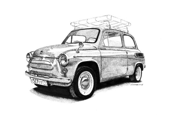 Запорожец рисунок карандашом