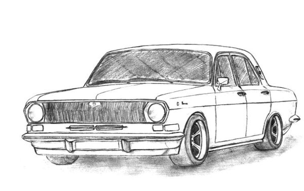 Рисование Запорожца для начинающих карандашом