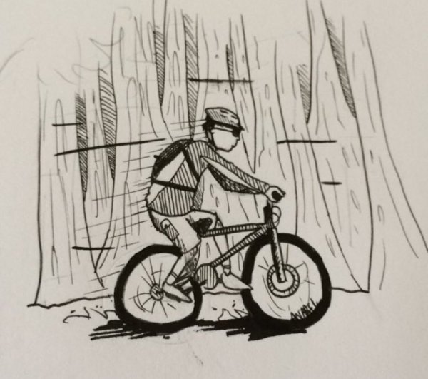 Велосипедистка рисунок