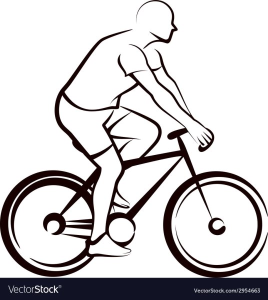 Нарисовать человека на велосипеде