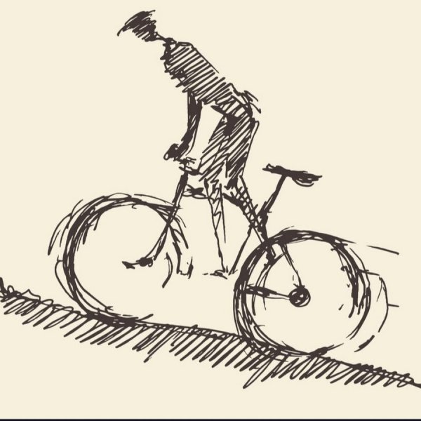 Человек на велосипеде набросок