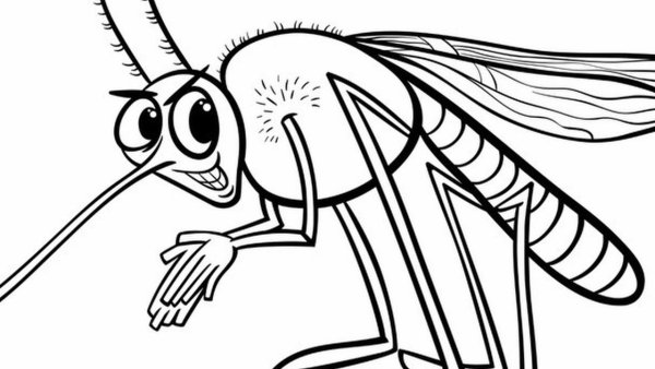 Рисунок комара для детей карандашом