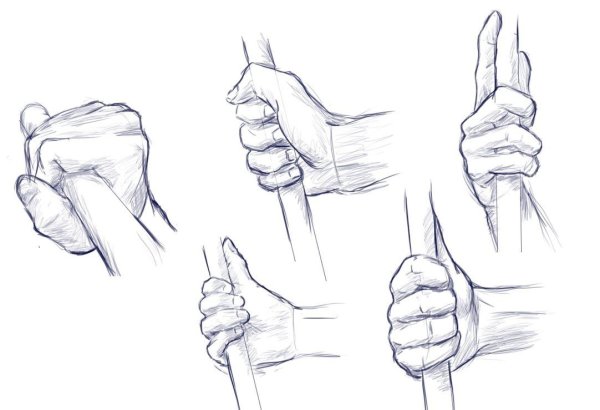 Рука держит палку референс