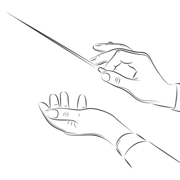 Дирижерская палочка в женской руке