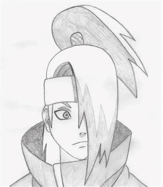 Дейдара Наруто карандашом