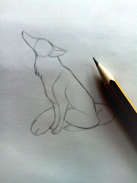 Схематичное рисование лисы