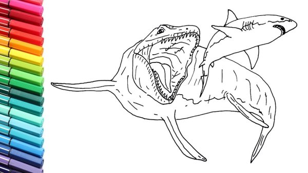 Раскраски динозавры Мозазавр