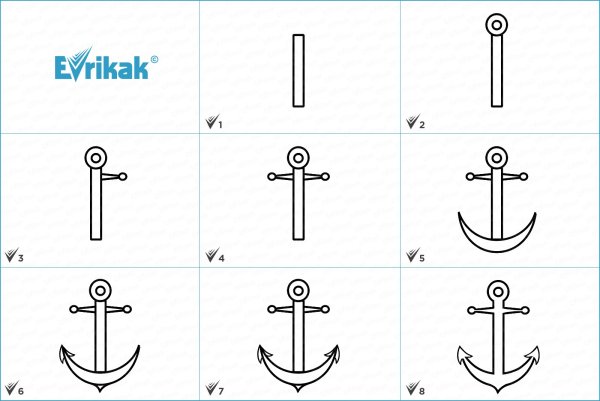 Как нарисовать якорь