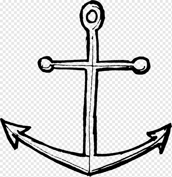 Якорь рисунок карандашом