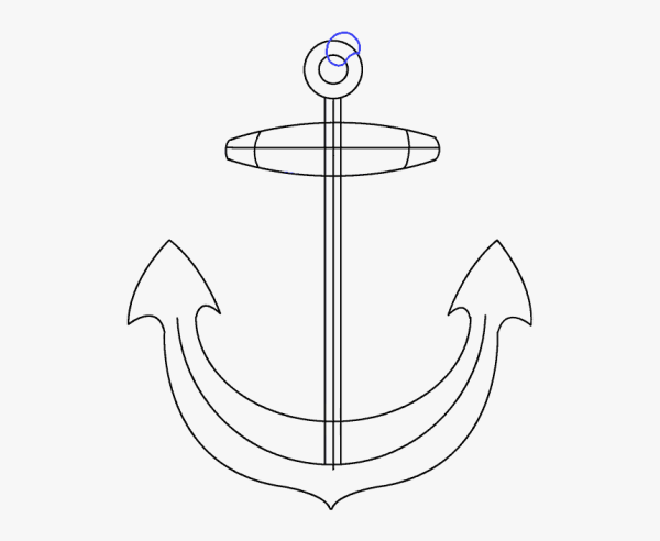 Якорь рисунок карандашом