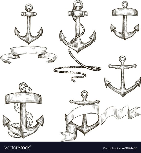 Якорь раскраска для детей