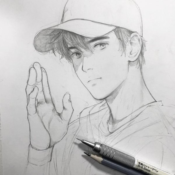 Парень рисунок