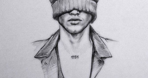 Рисунок парня карандашом