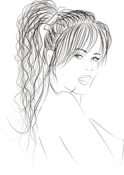 Рисунок женщины карандашом