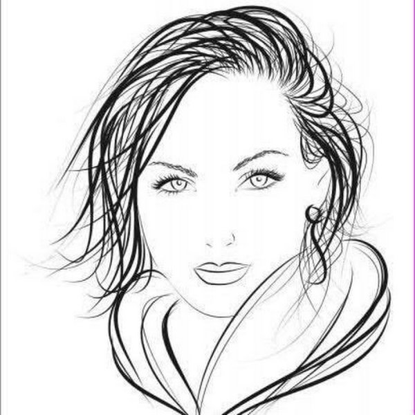 Портрет девушки в профиль карандашом