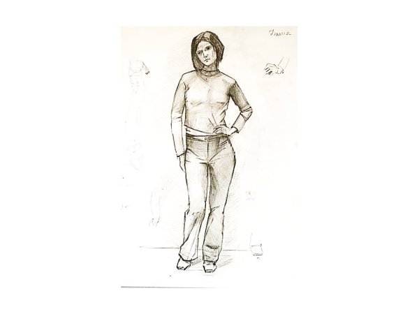 Наброски фигуры человека стоя