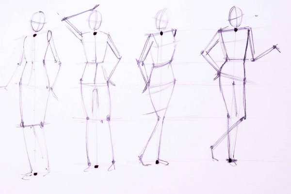 Этапы рисования фигуры человека