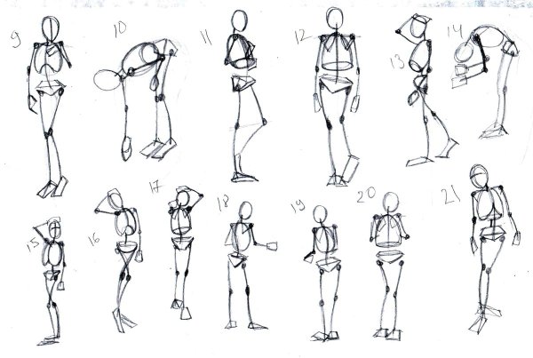 Зарисовки фигуры человека