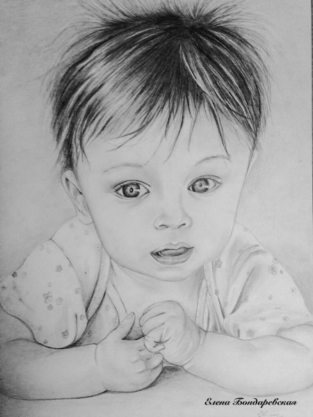 Малыш рисунок карандашом