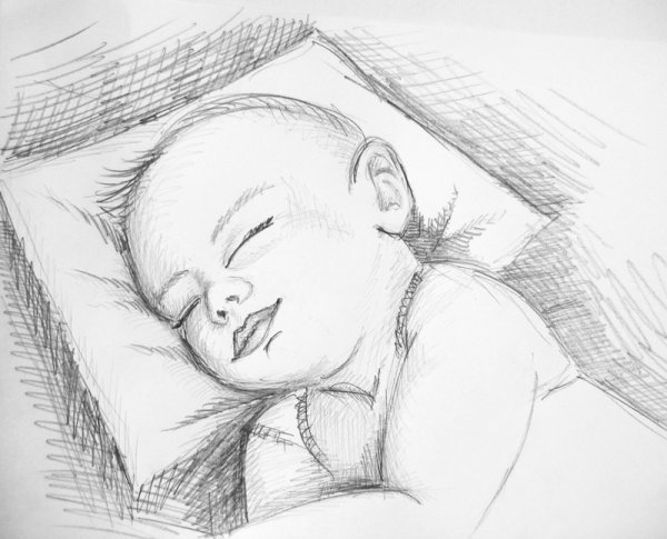 Малыш рисунок карандашом