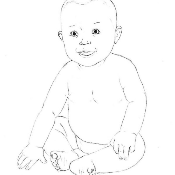 Малыш рисунок карандашом