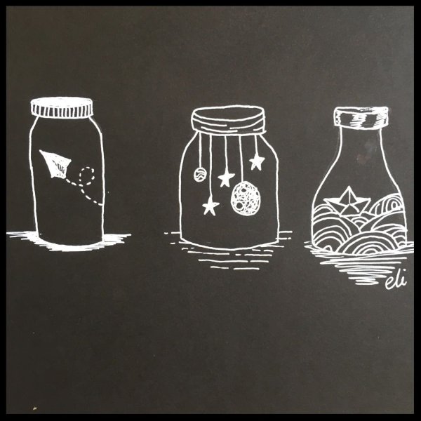 Рисунки на черной бумаге