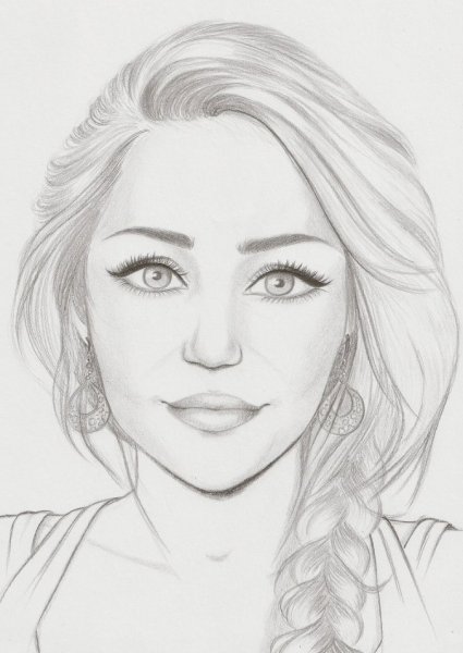 Портрет девушки карандашом