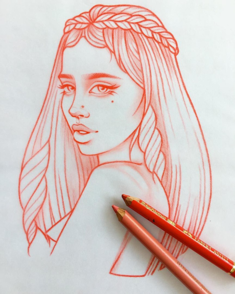Портреты девушек для скетчбука