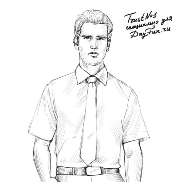 Портрет мужчины в полный рост карандашом