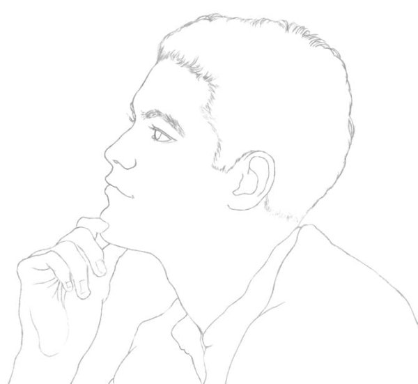 Мужчина карандашом