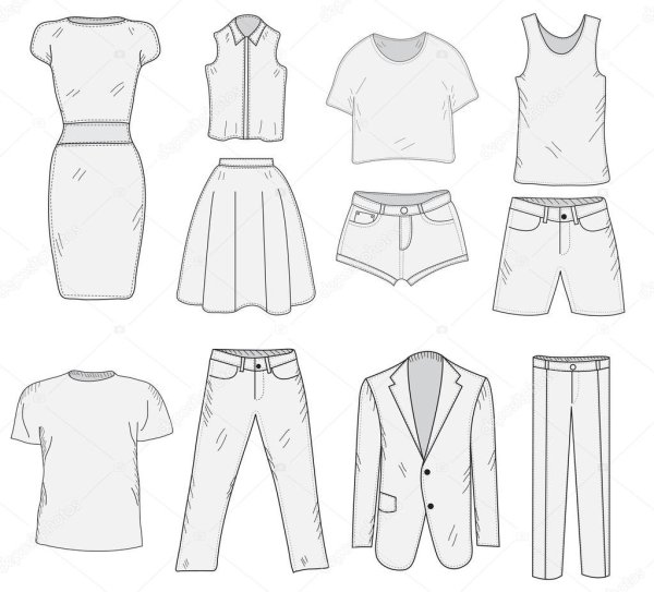 Одежда для срисовки карандашом для начинающих
