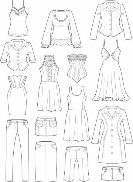 Одежда карандашом