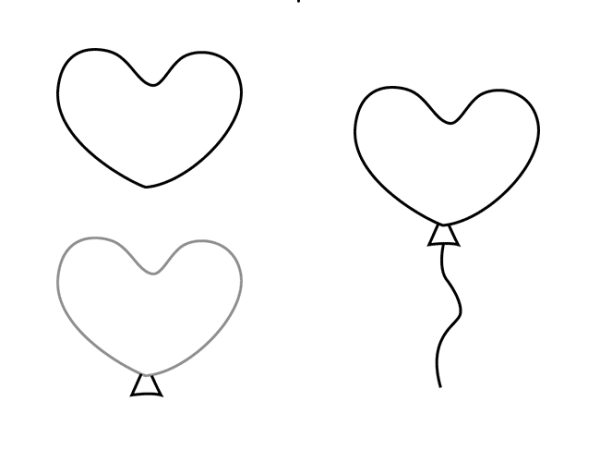 Раскраска воздушный шар сердечко