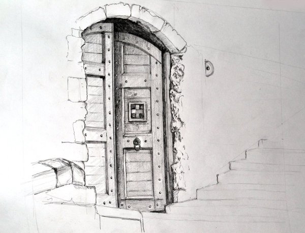 Дверь зарисовка