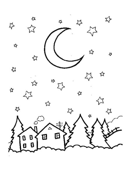 Звездное небо раскраска