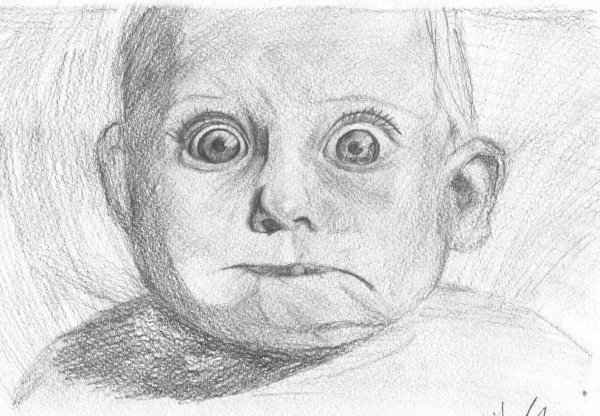 Детские портреты карандашом