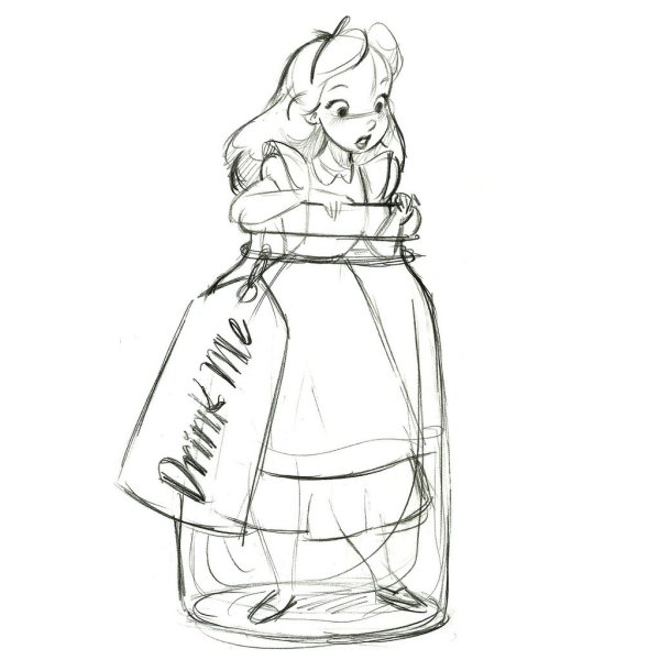Алиса в стране чудес Наброски