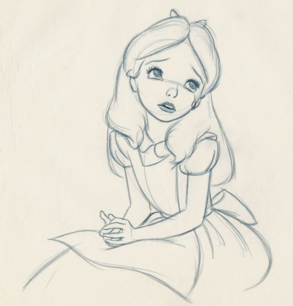 Принцесса Дисней Алиса скетч