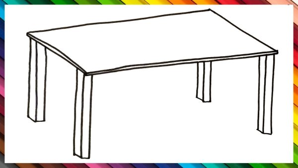 Нарисовать стол карандашом