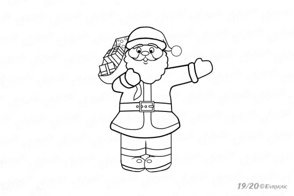 Нарисовать Санта Клауса карандашом