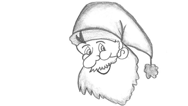 Санта рисунок легкий карандашом