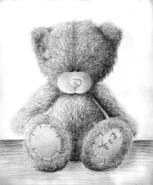 Мишка для срисовки карандашом легкие