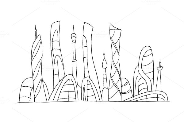 Город будущего раскраска для детей