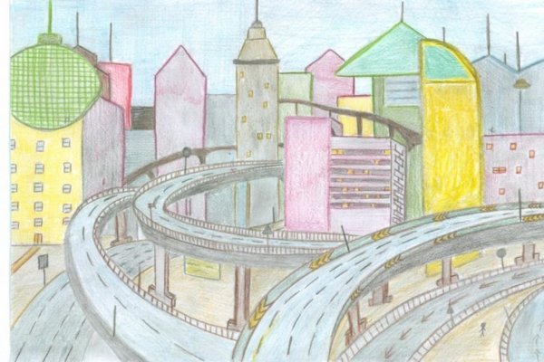 Город будущего рисунок