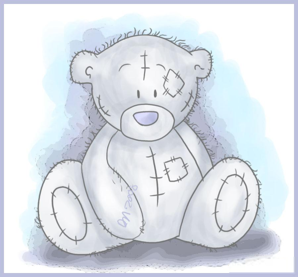 Мишка с сердечком рисунок