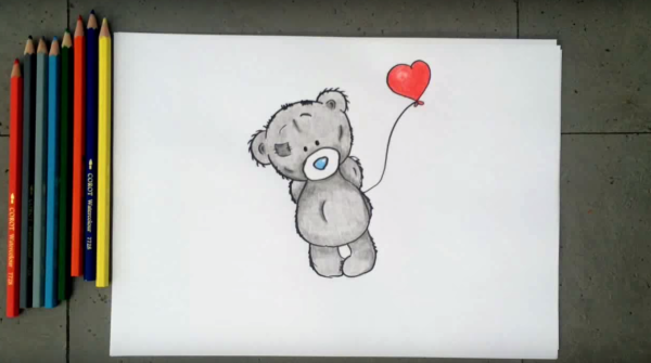 Мишка рисунок для срисовки